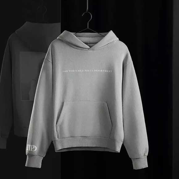 NEW Taylor Swift XL The Tortured Poets Department Official Gray Hoodie TTPD - Picture 2 of 5